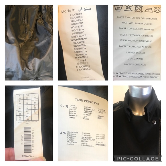 Promod Black Trench Style Long Jacket US 8 Medium - Picture 14 of 16